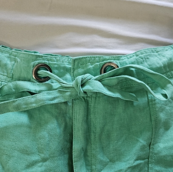 C&C California Mint Green Women's 100% Linen Shorts Size L - Picture 6 of 9